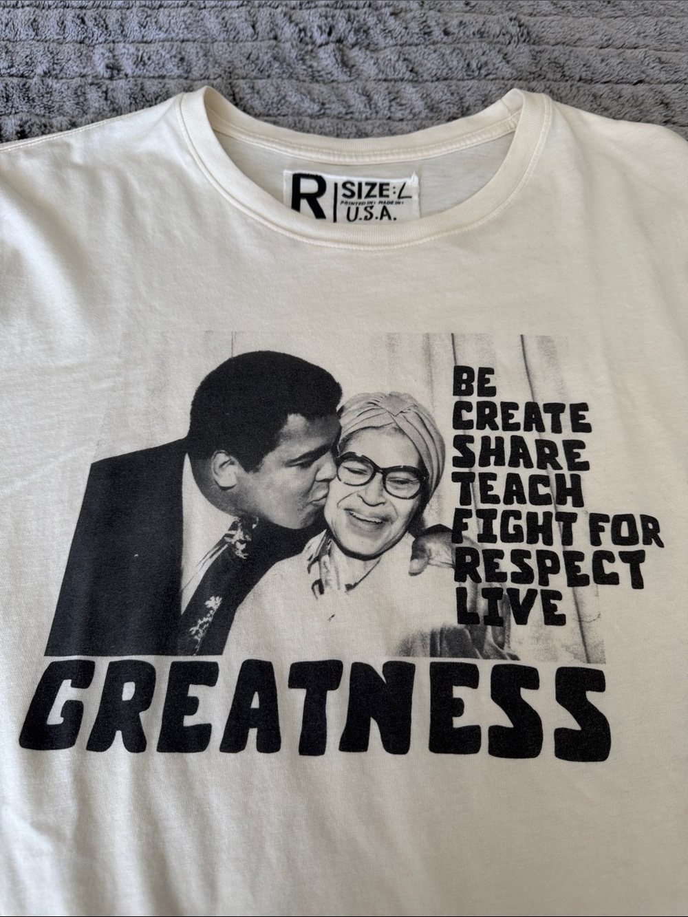 Roots of Fight Greatness Graphic T-Shirt - Cream